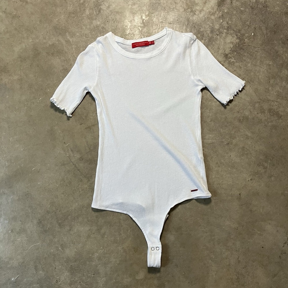 N:‎ Philanthrophy Shirt Womens Small Ribbed Bodysuit Short Sleeve